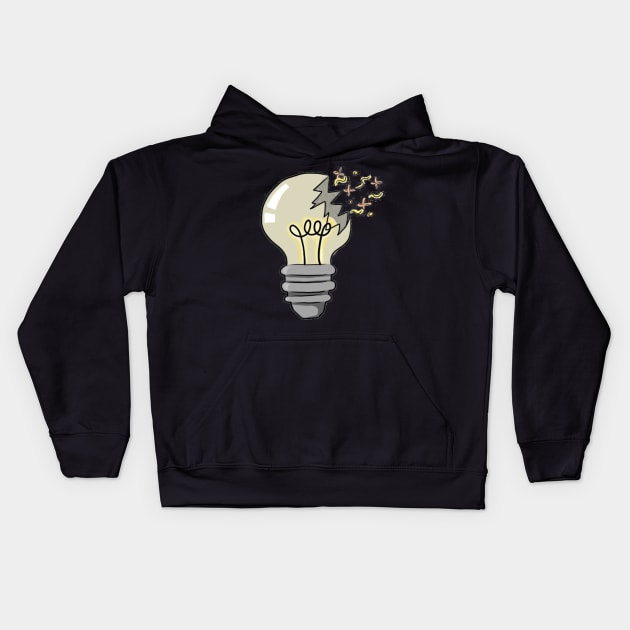 Broken Light-bulb Kids Hoodie by Sketchyleigh